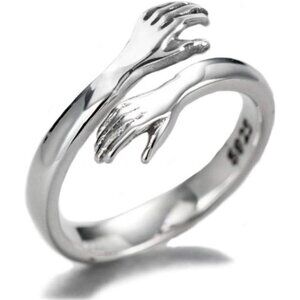 Come to My Arm 925 Sterling Silver Adjustable Hug Ring for Both Men and Women